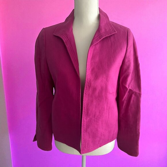 TALBOTS Pink Linen Blend Blazer Jacket Size 2 - Picture 1 of 6